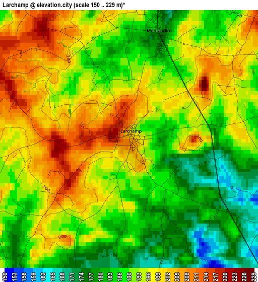 Larchamp elevation map