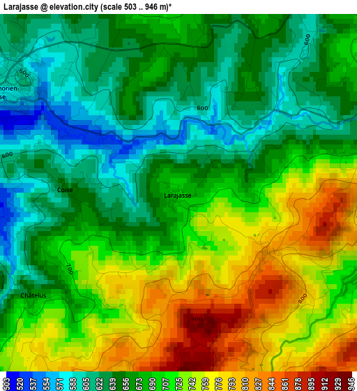 Larajasse elevation map