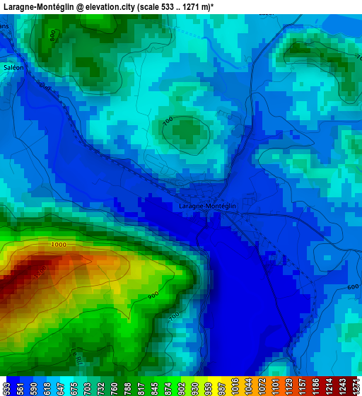 Laragne-Montéglin elevation map