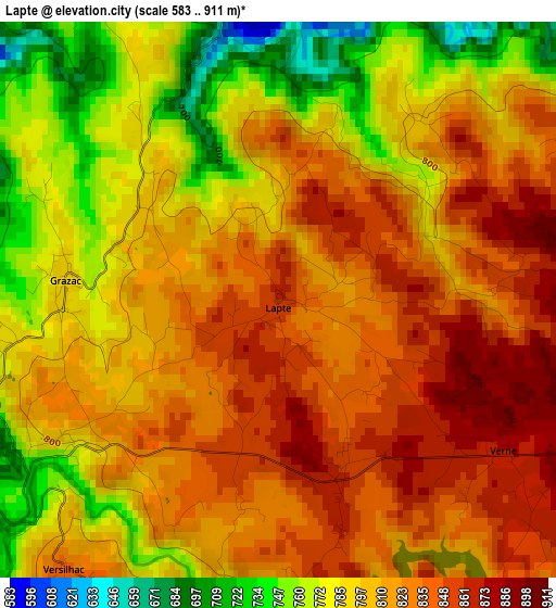 Lapte elevation map