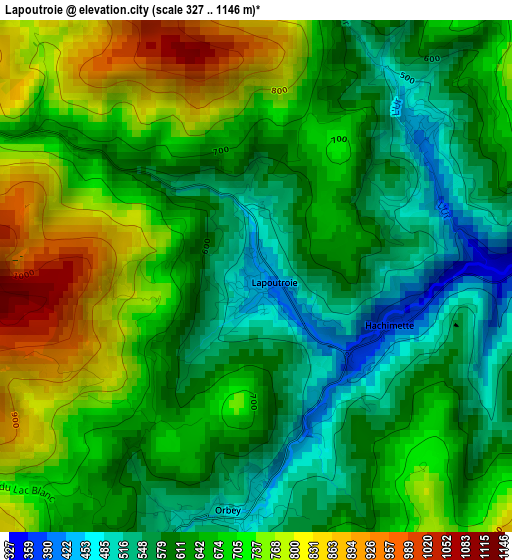 Lapoutroie elevation map