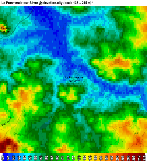 La Pommeraie-sur-Sèvre elevation map