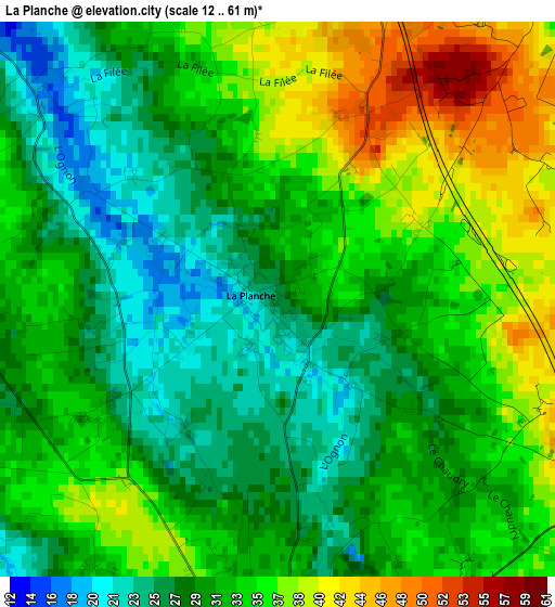 La Planche elevation map