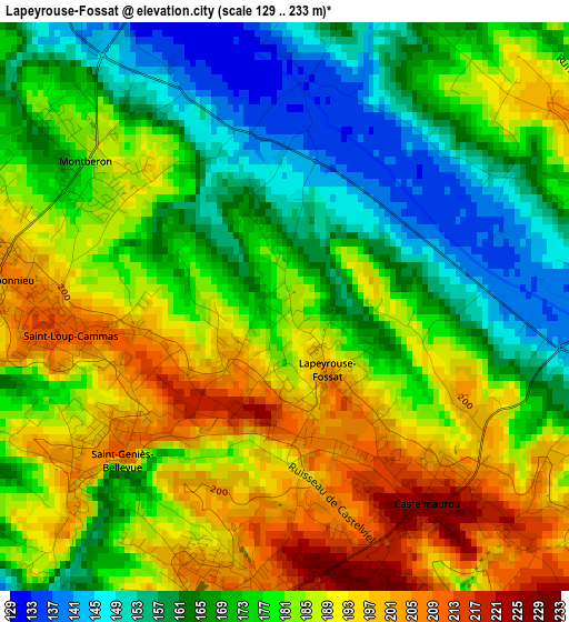 Lapeyrouse-Fossat elevation map