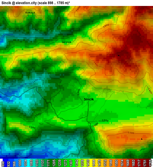 Sincik elevation map