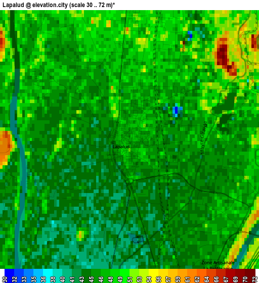 Lapalud elevation map