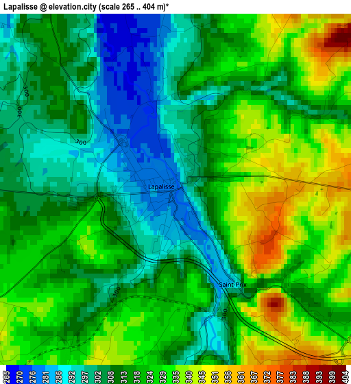 Lapalisse elevation map