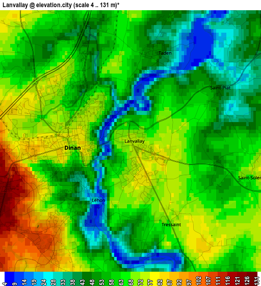 Lanvallay elevation map