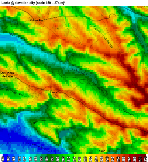 Lanta elevation map