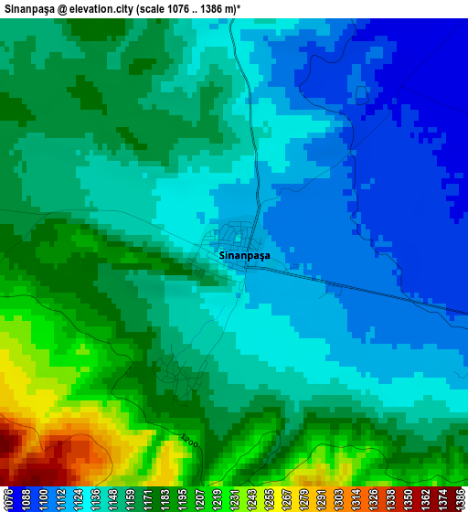 Sinanpaşa elevation map