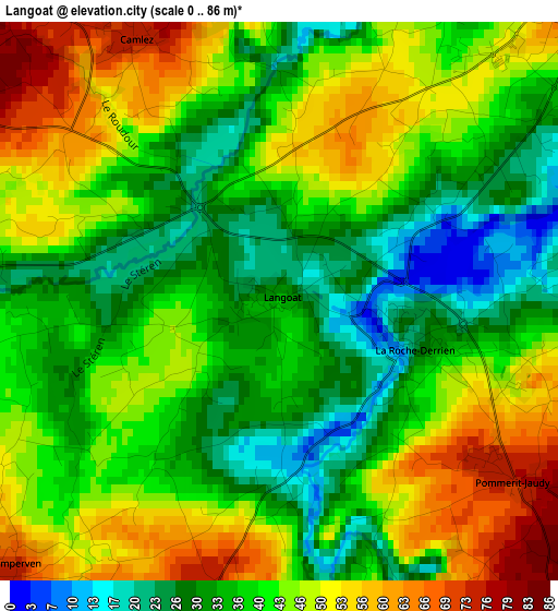 Langoat elevation map