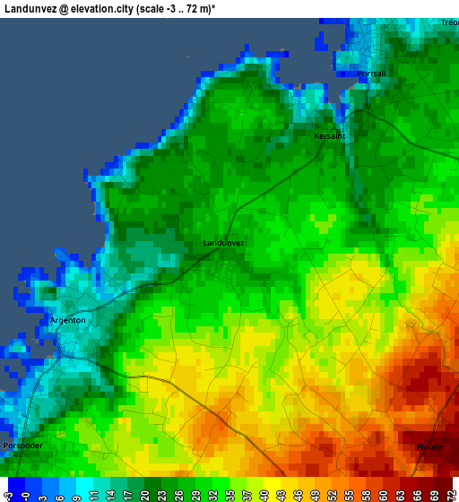 Landunvez elevation map