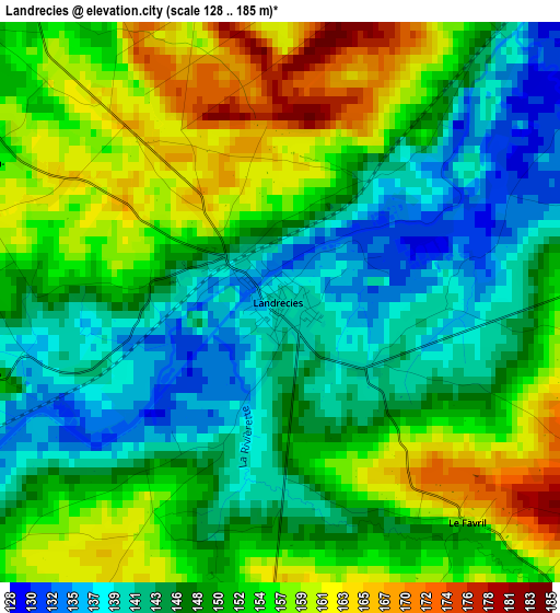 Landrecies elevation map