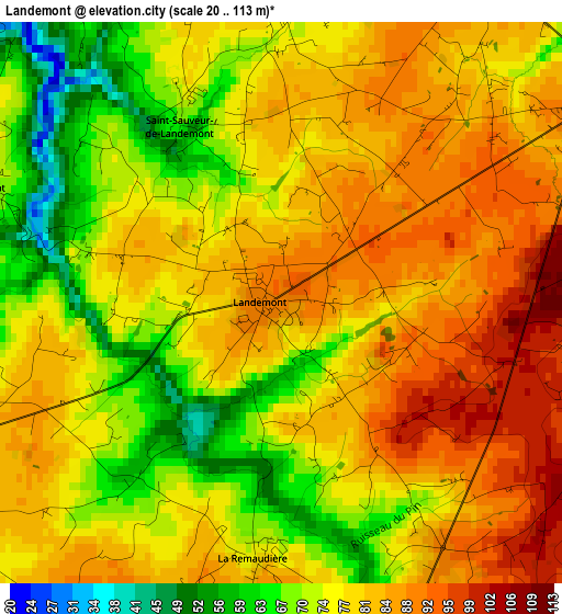 Landemont elevation map