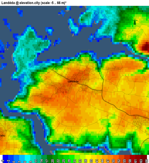 Landéda elevation map