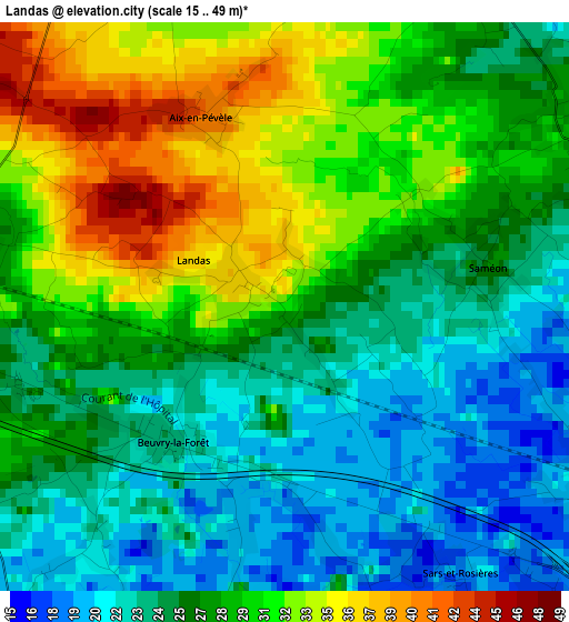 Landas elevation map