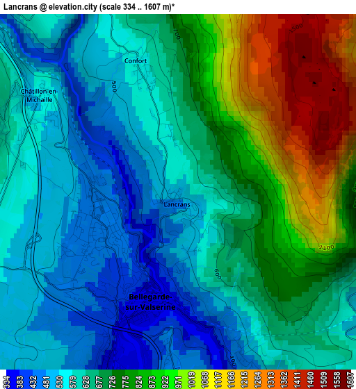 Lancrans elevation map