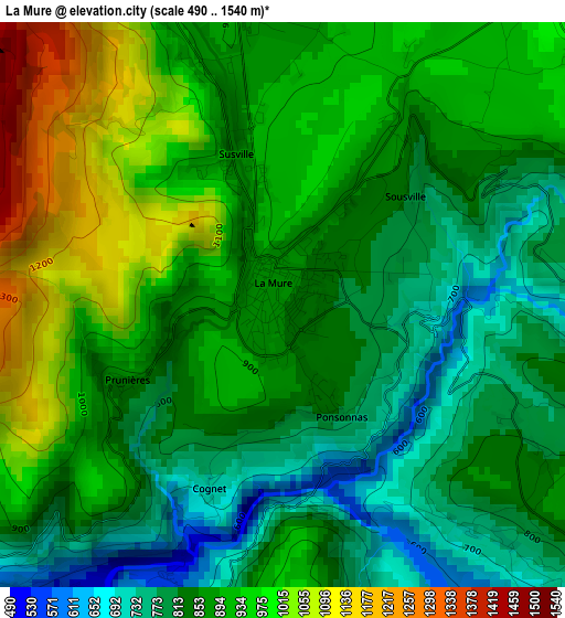 La Mure elevation map