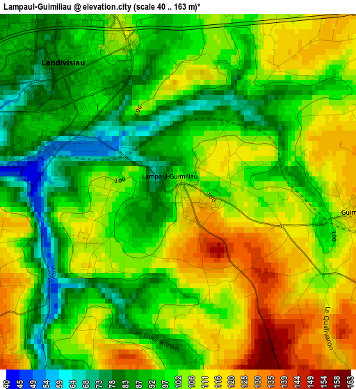 Lampaul-Guimiliau elevation map