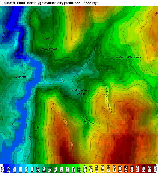 La Motte-Saint-Martin elevation map