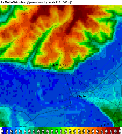 La Motte-Saint-Jean elevation map