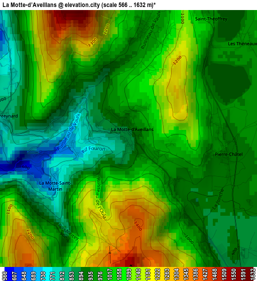 La Motte-d’Aveillans elevation map