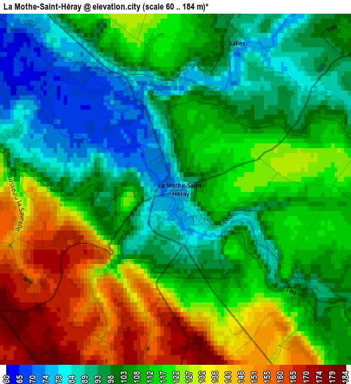 La Mothe-Saint-Héray elevation map