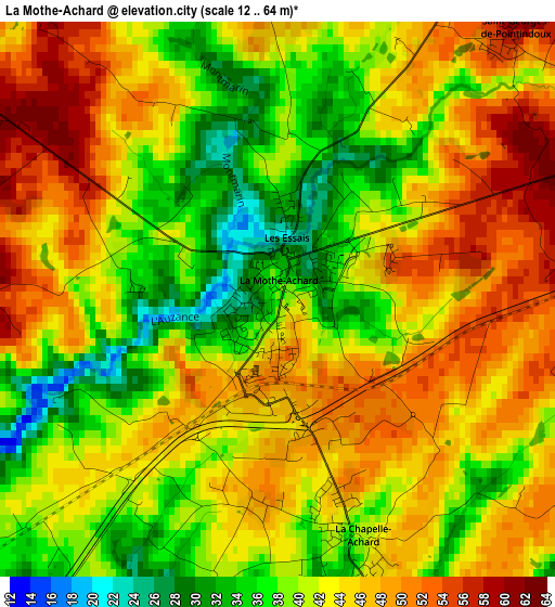 La Mothe-Achard elevation map