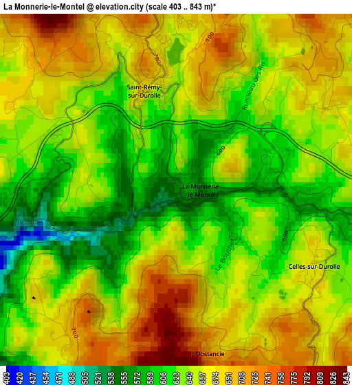 La Monnerie-le-Montel elevation map