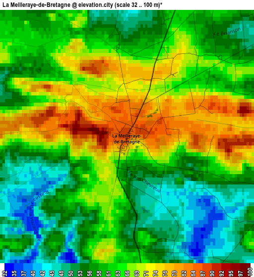 La Meilleraye-de-Bretagne elevation map