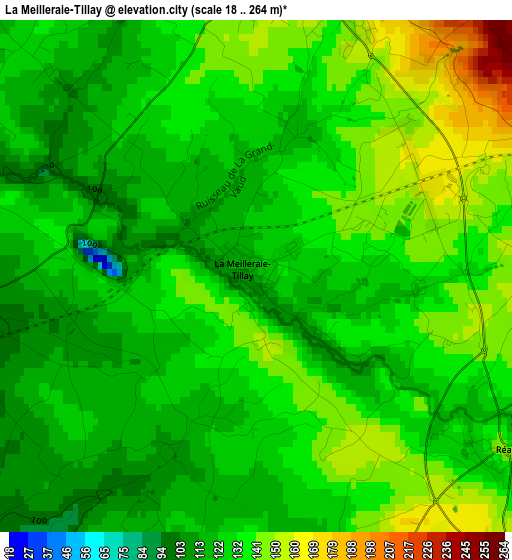 La Meilleraie-Tillay elevation map