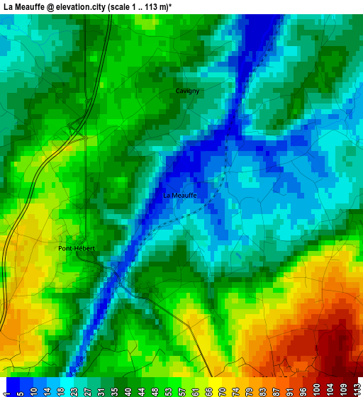 La Meauffe elevation map