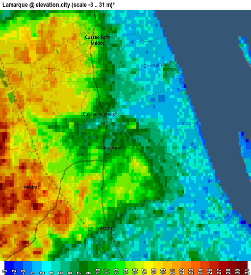 Lamarque elevation map