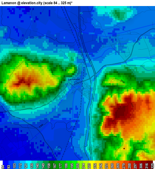 Lamanon elevation map