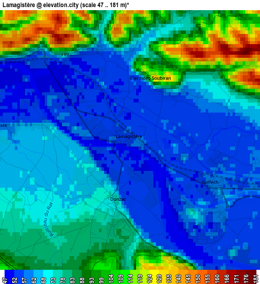 Lamagistère elevation map