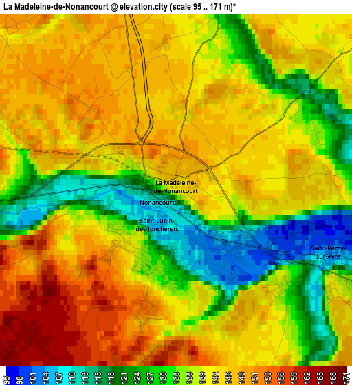 La Madeleine-de-Nonancourt elevation map