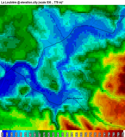 La Loubière elevation map