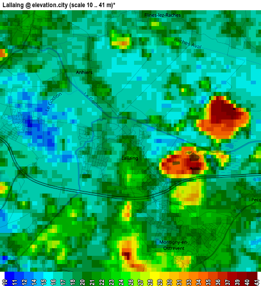 Lallaing elevation map