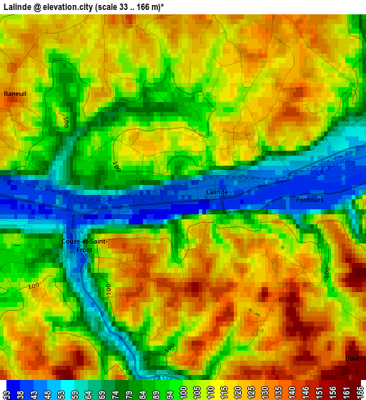 Lalinde elevation map