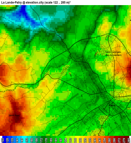 La Lande-Patry elevation map