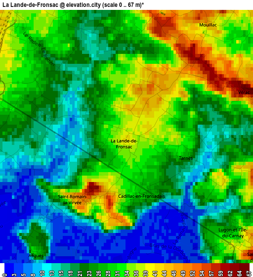 La Lande-de-Fronsac elevation map