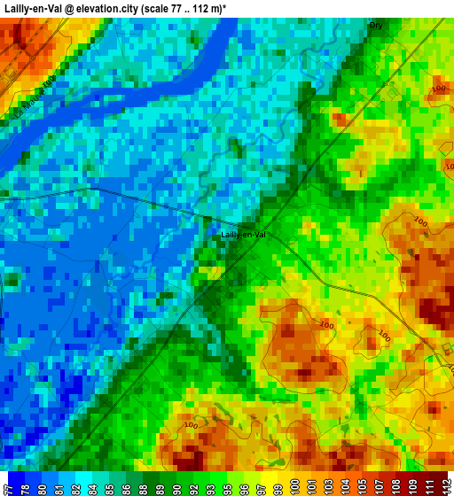 Lailly-en-Val elevation map