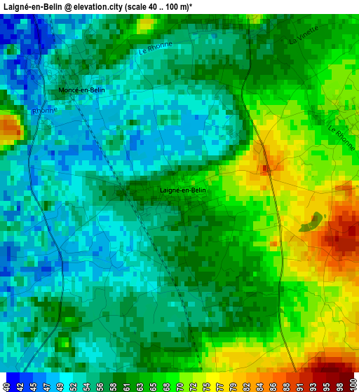 Laigné-en-Belin elevation map