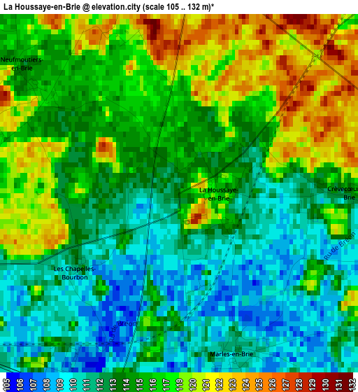 La Houssaye-en-Brie elevation map