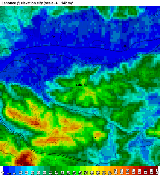 Lahonce elevation map