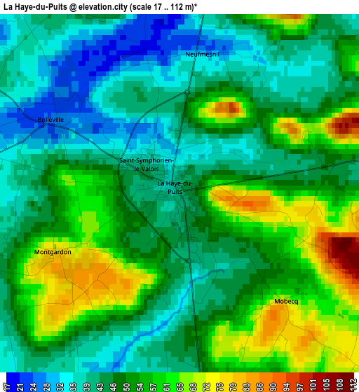 La Haye-du-Puits elevation map