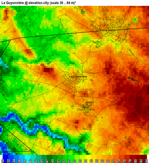 La Guyonnière elevation map
