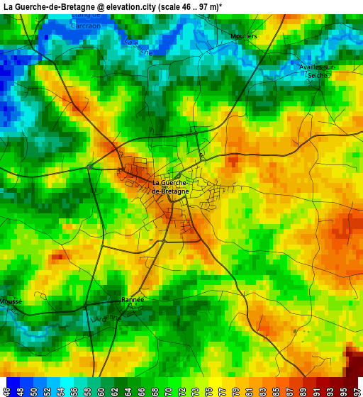 La Guerche-de-Bretagne elevation map