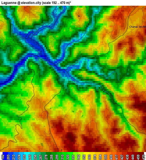 Laguenne elevation map