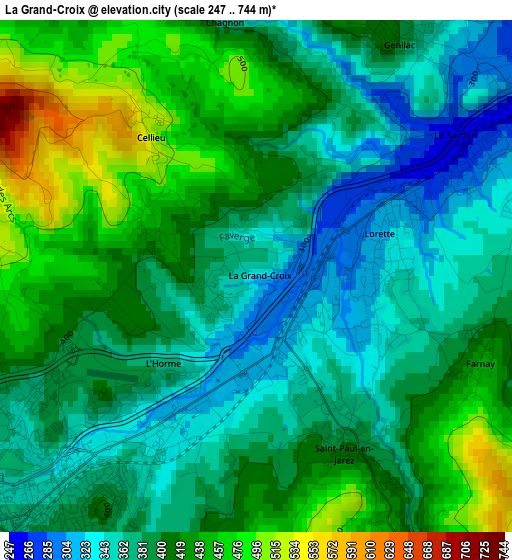 La Grand-Croix elevation map